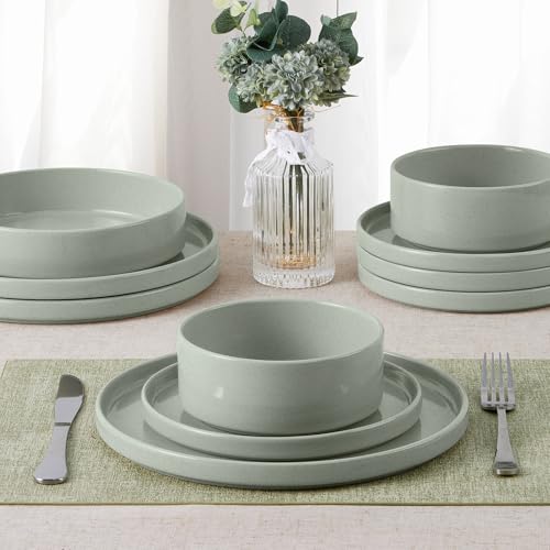 Dinnerware Sets for 8 (Mist Green / Round-24pcs for 8)