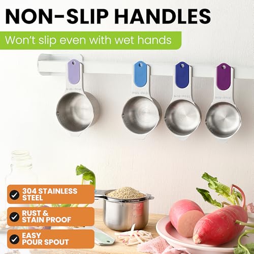 Magnetic Stainless Steel Measuring Cups Set of 7 (Winter Frost / Magnetic - Set of 7)
