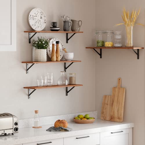 Long Wall Shelves (Rustic Brown / 31.5 Inch)