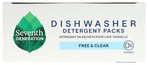 Dishwasher Detergent Packs Free & Clear for sparkling dishes Dishwasher tabs 45 count (45 Count (Pack of 1))