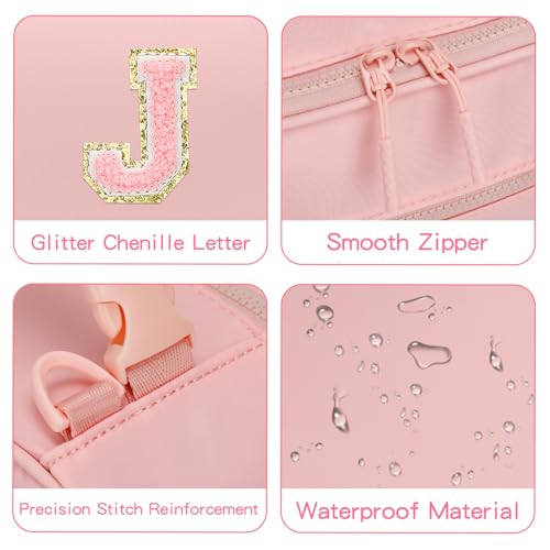 Lunch Box Kids Large Initial Insulated Lunch Bag for Girls (Pink / J)