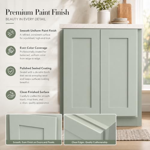 Wall Mounted Cabinet (Jade Green / 24" W x 12" D x 30" H)