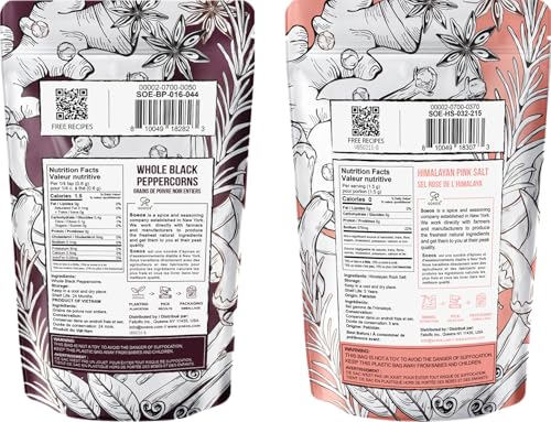 Pink Salt 32Oz + Rainbow Peppercorns 12Oz (22 Ounce (Pack of 2))