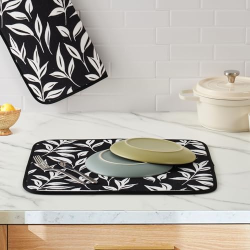 Dish Drying Mats 2 Pack (18''X24'' / Verdant Leaves)