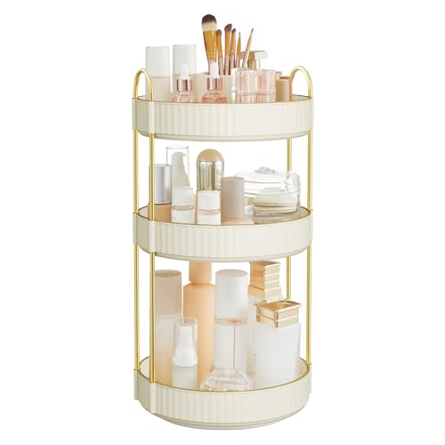 3 Tier Makeup Organizer (Cloud White / Round)