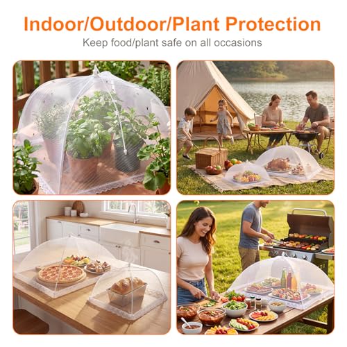 8 Pack 2 Size Mesh Food Covers for Outside (8 Pack(2 pcs 40"x24"+6 pcs 17"x17"))