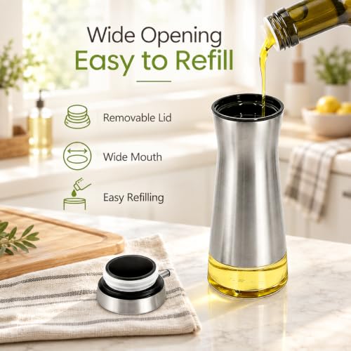 Oil And Vinegar Dispenser Set with Caddy (Clear)