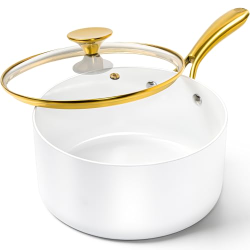3 Quart Saucepan with Lid (White / 3 Quarts)