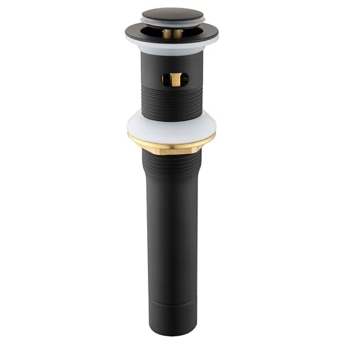 Bathroom Sink Stopper (With Overflow / Matte Black)