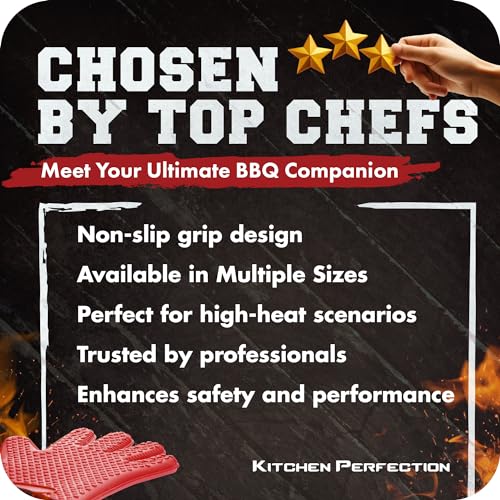 XL Silicone Smoker Oven Gloves (Red / X-Large)