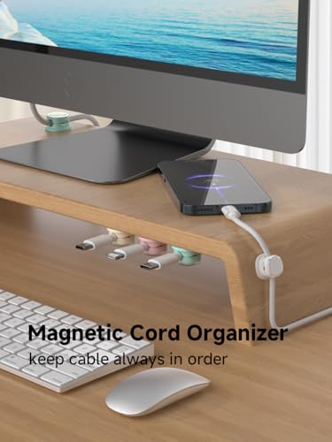 Magnetic Cable Clips (9-PCS White_Purple_Cyan_Apricot)