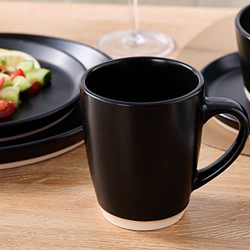 Jules Stoneware 16 (16 Piece - Service for 4 / Black)