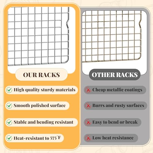 2 PCS Grid Wire Baking Cooling Racks (11.65“ x 16.85”-2 Pack / Silver)