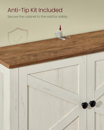 Over the Toilet Storage Cabinet (Rustic White / With side storage(31.3"))