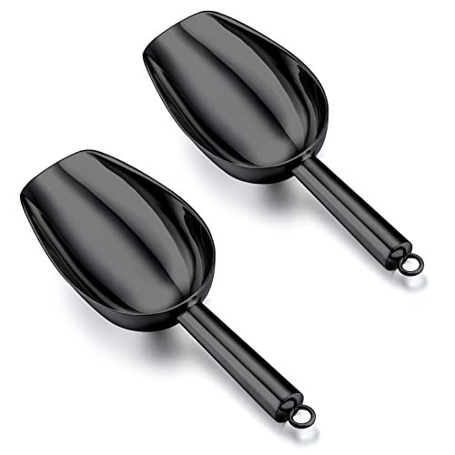 Ice Scoop 5oz Stainless Steel Canister Small Ice Candy Scoops (Black)