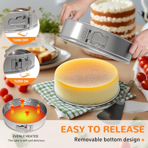9 Inch 304 Stainless Steel Springform Pan with Removable Bottom (9 Inch)