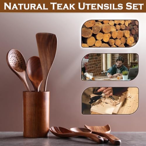 6 Piece Teak Wood Cooking Utensil Set (6Pcs Set)