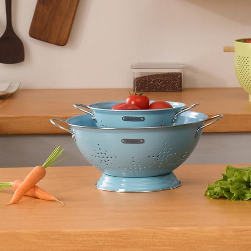 Metal Colander 2 Pack (ArcticBlue)