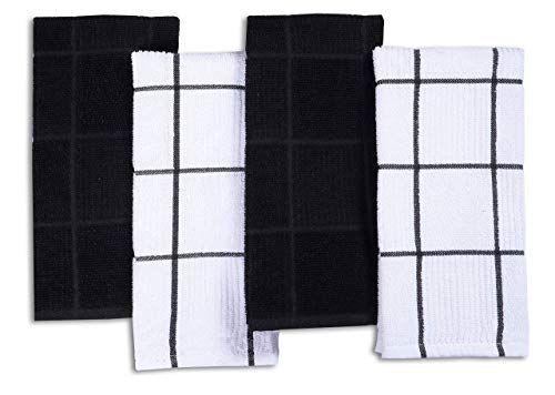 Kitchen Towels Pack of 4 (Black Box / 16" x 26" - 4 pack)