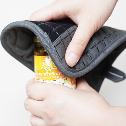 Oven Mitts and Pot Holders Sets 6pcs (Black)