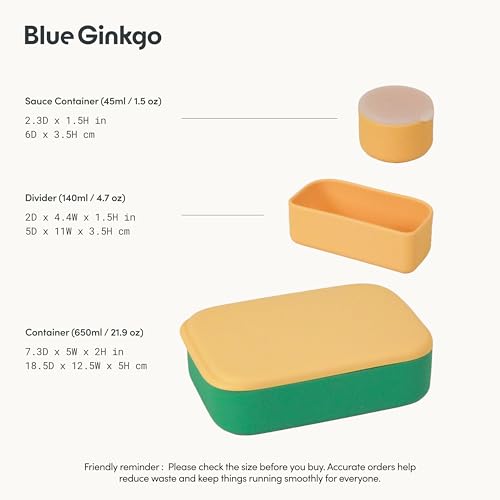 Bento Style Silicone Lunch Box Set (Green)