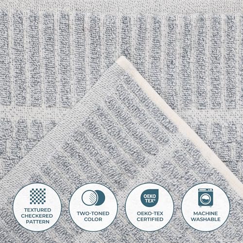 Juno Viscose Cotton Blend Medium Weight Towels (6 Piece Towel Set / Denim Blue)