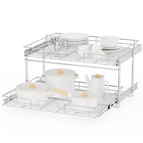 Individual Pull Out Cabinet Organizer (2 Tier / 27"W x 21½"D)