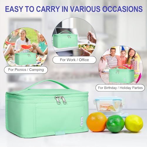NOL Small Lunch Bag Mini Lunch Box Insulated Lunch Bag for Men (Mint Green / Medium(5 Liters))