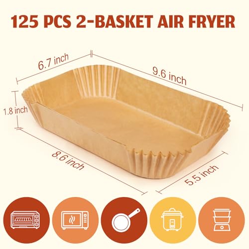Air Fryer Liners Disposable (8.6x5.5Inch-Square-125PCS)