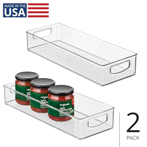 Slim Extra Long Clear Storage Bin (Pack of 2 / 16 x 6 x 3)