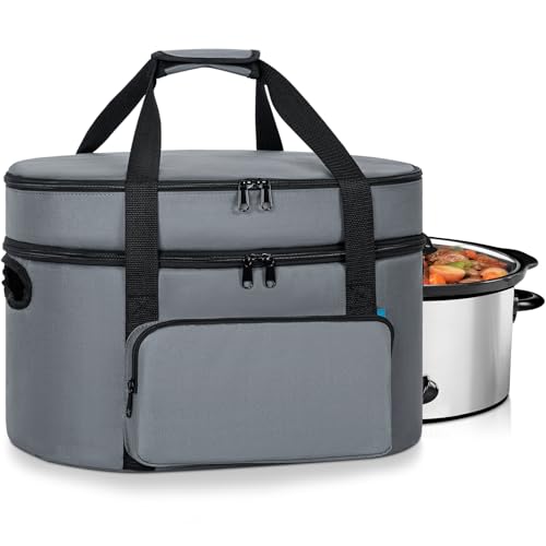 Double Layer Slow Cooker Bag Compatible with 6 (Grey)
