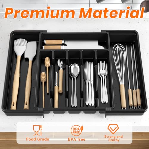Large Silverware Organizer (Black)