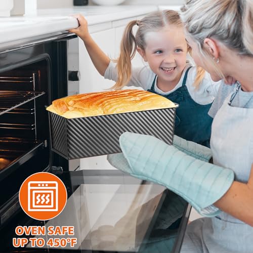 Non Stick Pullman Loaf Pan with Lid 13x4 Inch (Black)