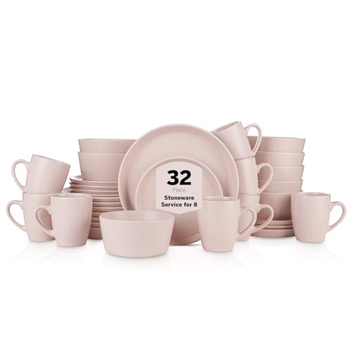 Albie Stoneware 32 (32 Piece - Service for 8 / Pink)