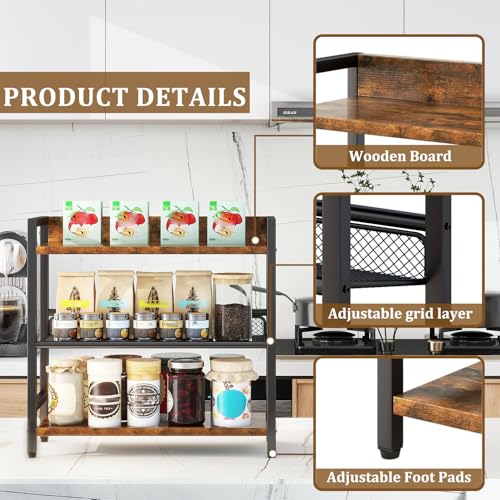 3 Tier Spice Rack (3-tier / Rustic Brown)