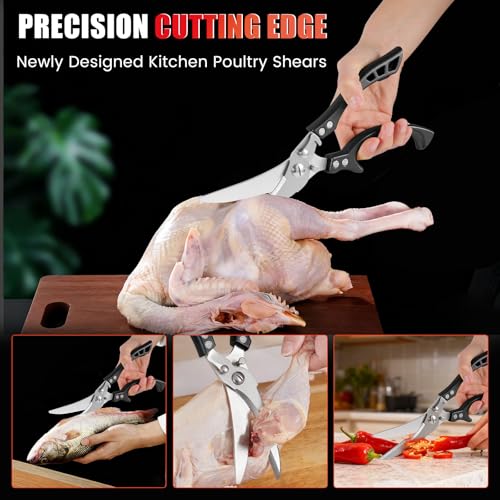 Heavy Duty Kitchen Scissors (Black Grey)