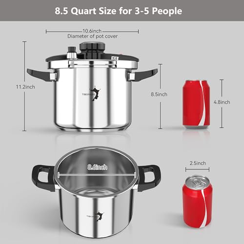 8.5 QT Stainless Steel Pressure Cooker (8.5 Quarts)