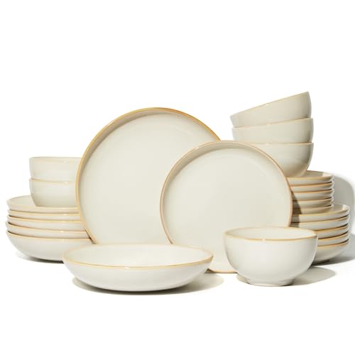 Ceramic Dinnerware Sets for 6 (Warm Ivory / Set (24pcs))