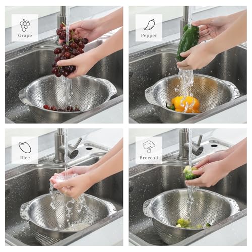 18 8 Stainless Steel Microwell Colander (5QT Colander / primary colour)