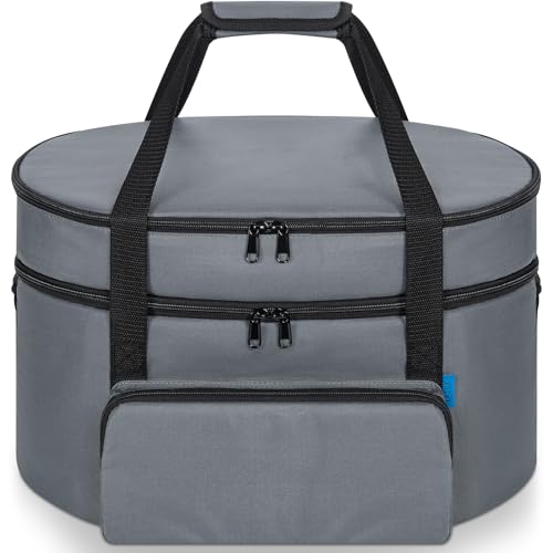 Double Layer Slow Cooker Bag Compatible with 6 (Grey)