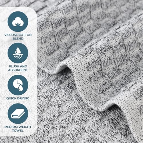 Juno Viscose Cotton Blend Medium Weight Towels (6 Piece Towel Set / Charcoal)