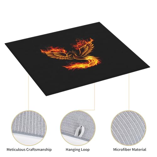 Fire Phoenix Dish Drying Mat for Kitchen Counter Washable Absorbent Reversible Microfiber Funny Drying Pad Kitchen Accessories 16x18 Inch (Phoenix / 16 x 18 inch)