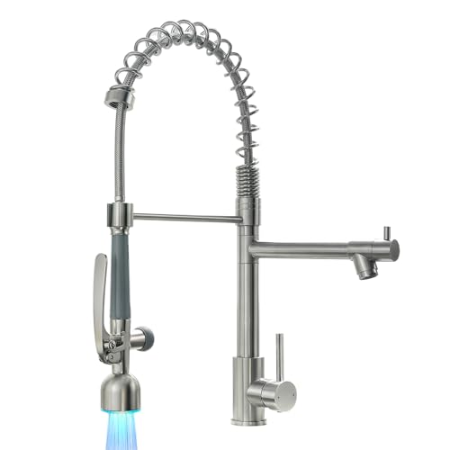Commercial Kitchen Faucet with Pull Down Sprayer Brushed Nickel (Brushed Nickel)