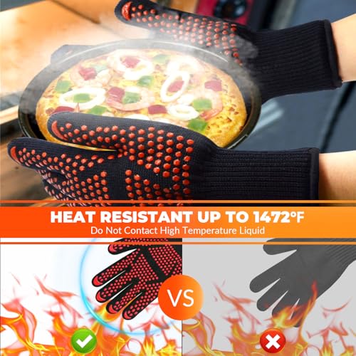1 Pair Grill Oven Mitts (Red-arrow Pattern)