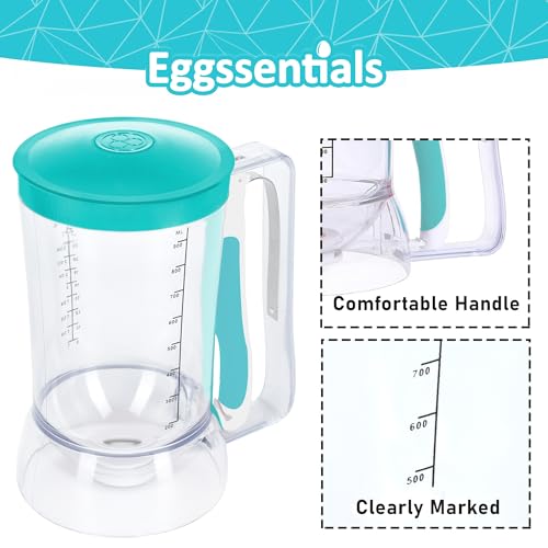 Pancake Batter Dispenser with Squeeze Handle Pancake Dispenser (Teal / 4 Cup Capacity)