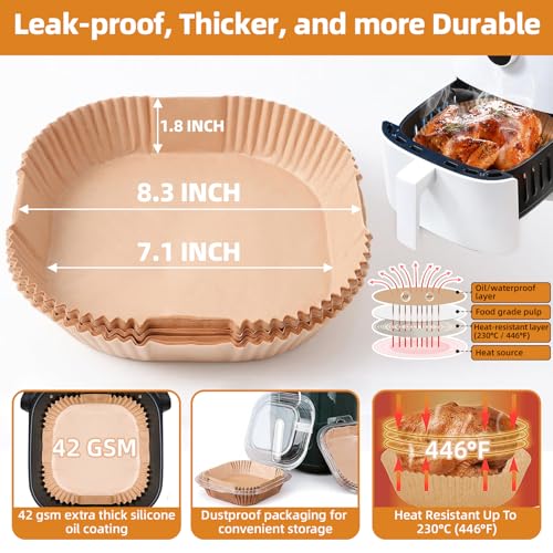 Air Fryer Paper Liners for 4 qt (7.1 inch)