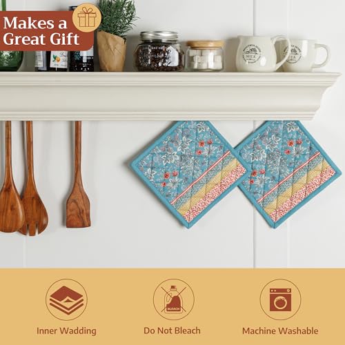 Pot Holders 100% Cotton Potholders (001 - Marquise / 8" x 8" (Pot Holder Pack of 2))