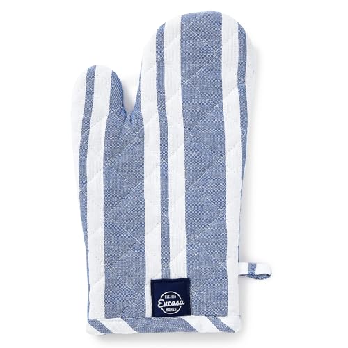 Oven Mitts Heat Resistant Kitchen Gloves (Oven Gloves / Franca Blue Stripes)