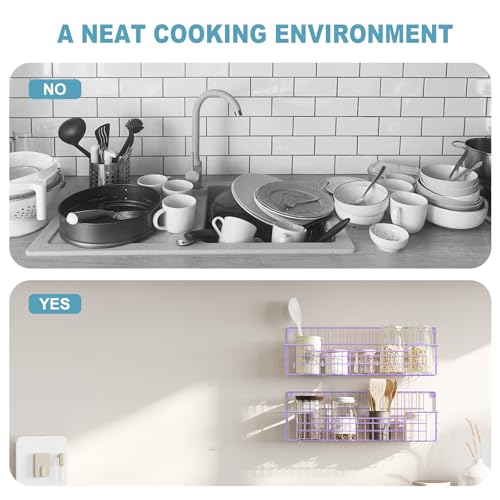 Spice Rack Wall Mount (Purple-4 Pack)