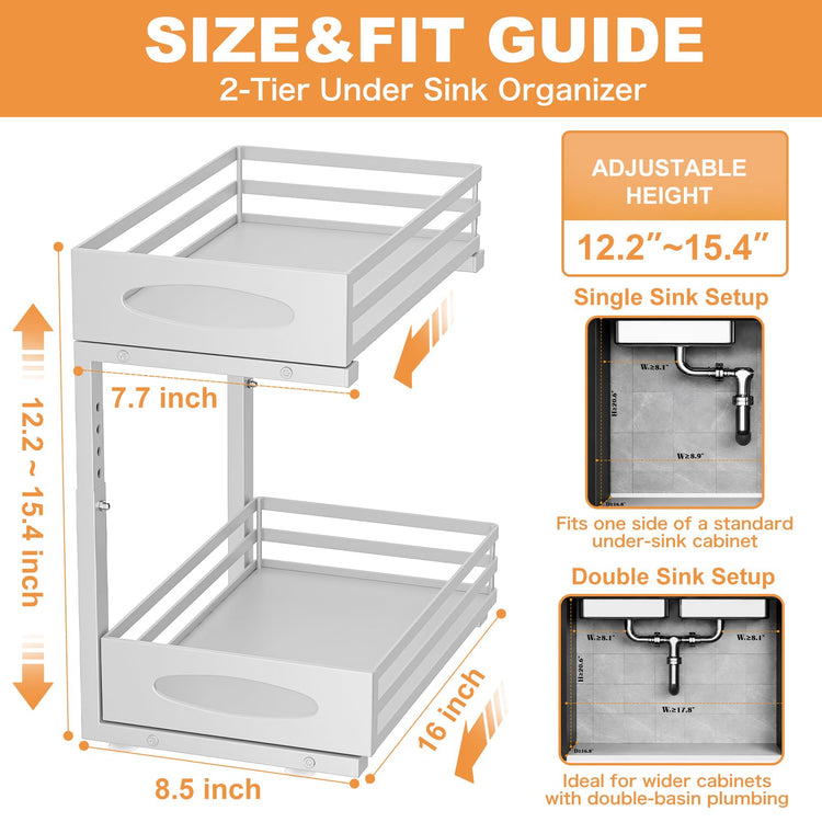 Under Sink Organizer (White)